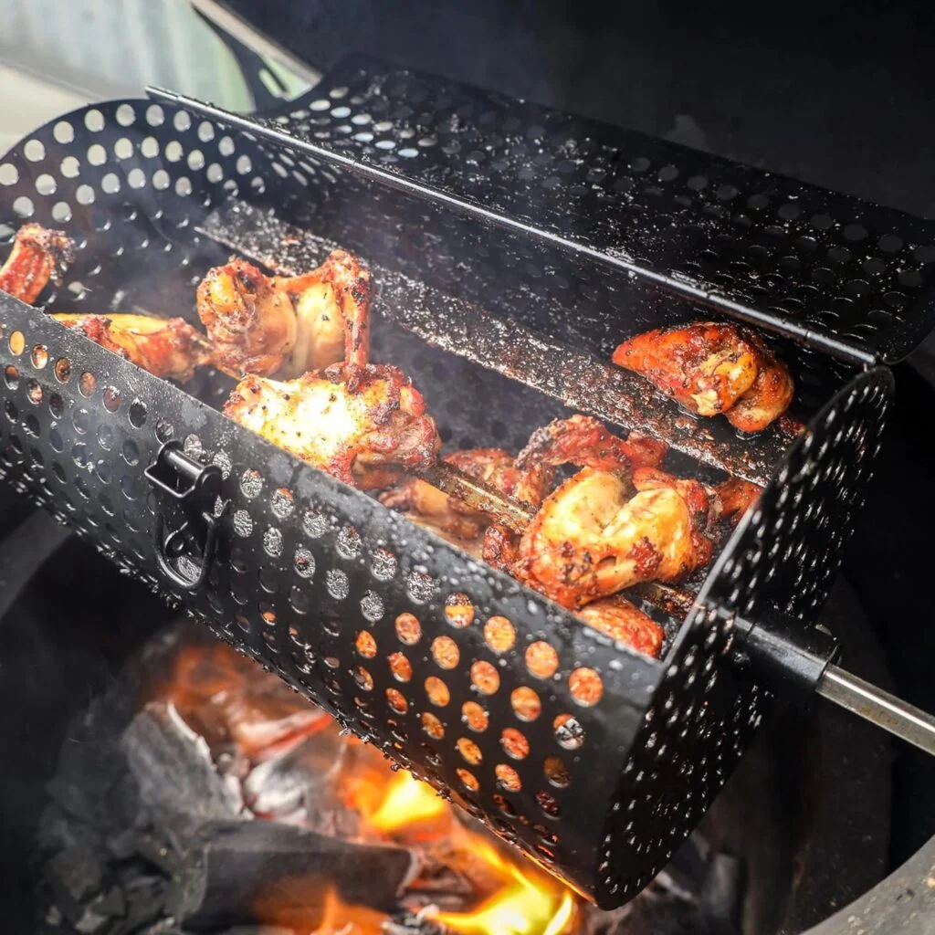 Big Green Egg Ronde Spit Mand, Tumbler Basket Voor Rotisserie 3 Big Green Egg Ronde Spit Mand, Tumbler Basket Voor Rotisserie - Afbeelding 3