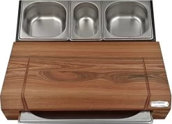 Cuttworxs Eiken Houten Snijplank Large Met Sap Geul En Geïntegreerde Opvangbak