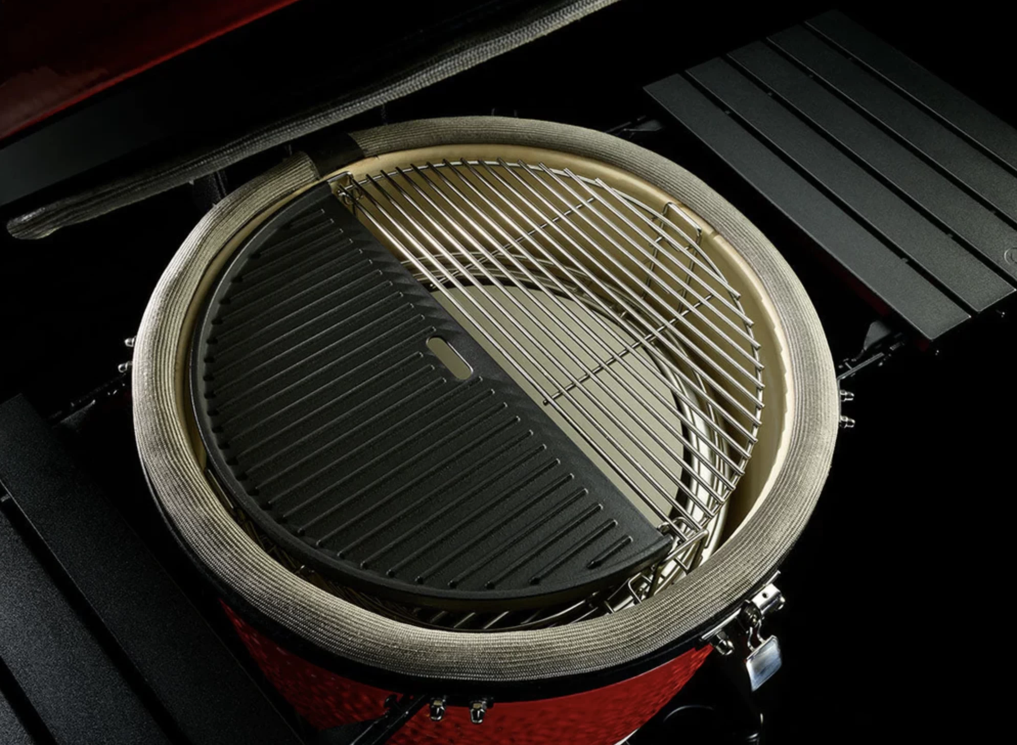 Kamado Joe Halfrond Gietijzeren Grillplaat 1 Kamado Joe Halfrond Gietijzeren Grillplaat