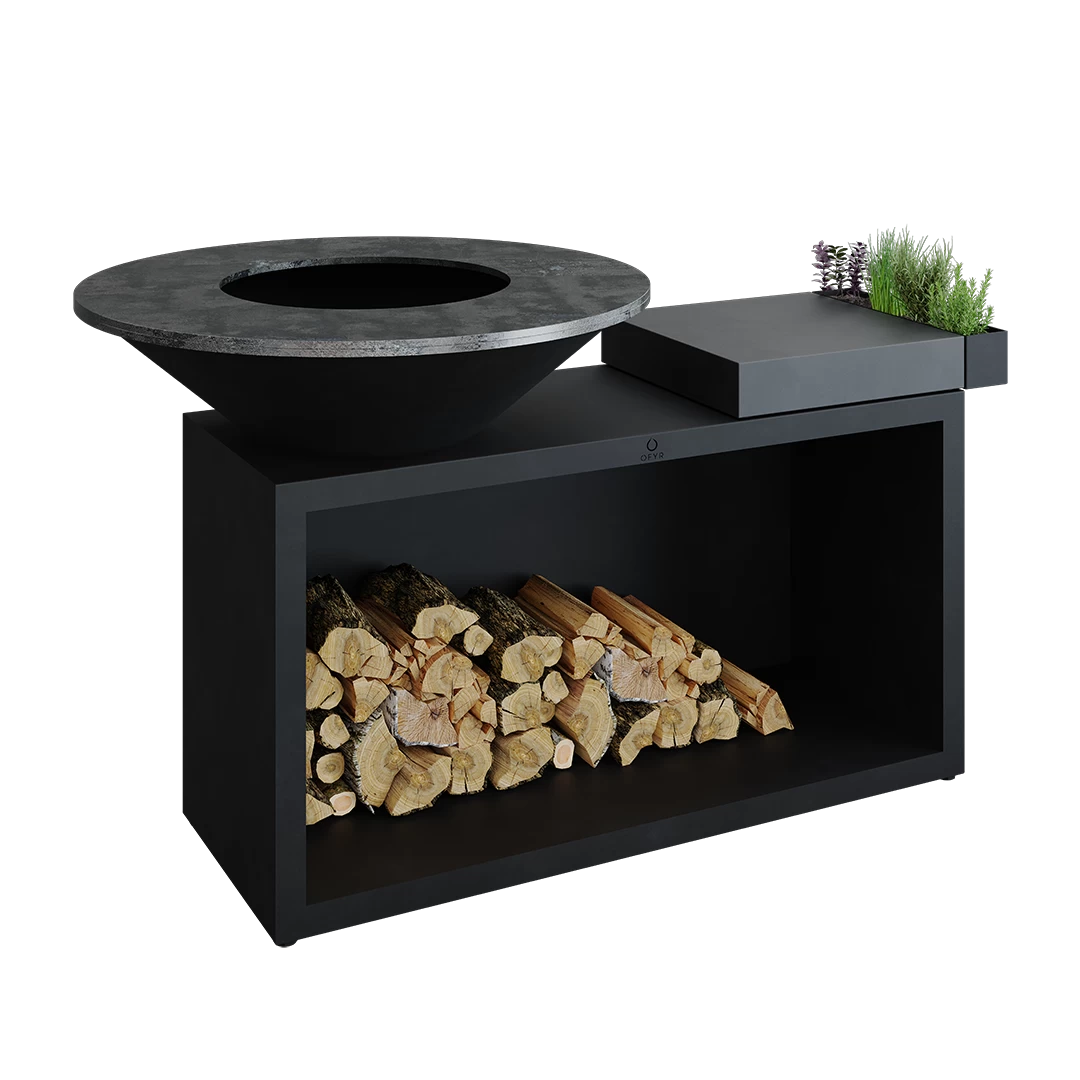 Ofyr Island Black 85 -100 Teak Hout En Donker Grijs Keramiek 4 Ofyr Island Black 85 -100 Teak Hout En Donker Grijs Keramiek - Afbeelding 4