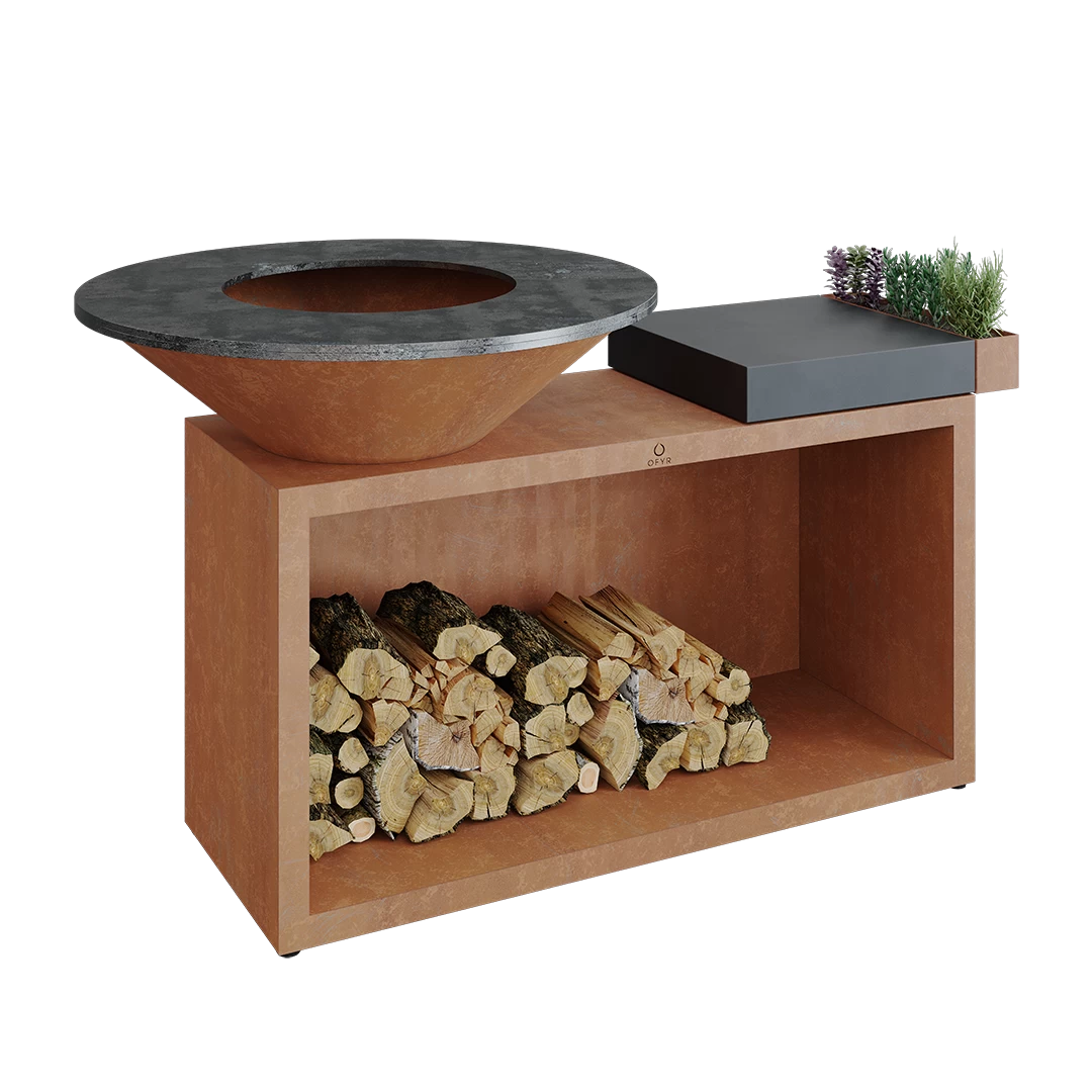 Ofyr Island Corten 85-100 Teakhout En Donker Grijs Keamiek 3 Ofyr Island Corten 85-100 Teakhout En Donker Grijs Keamiek - Afbeelding 3