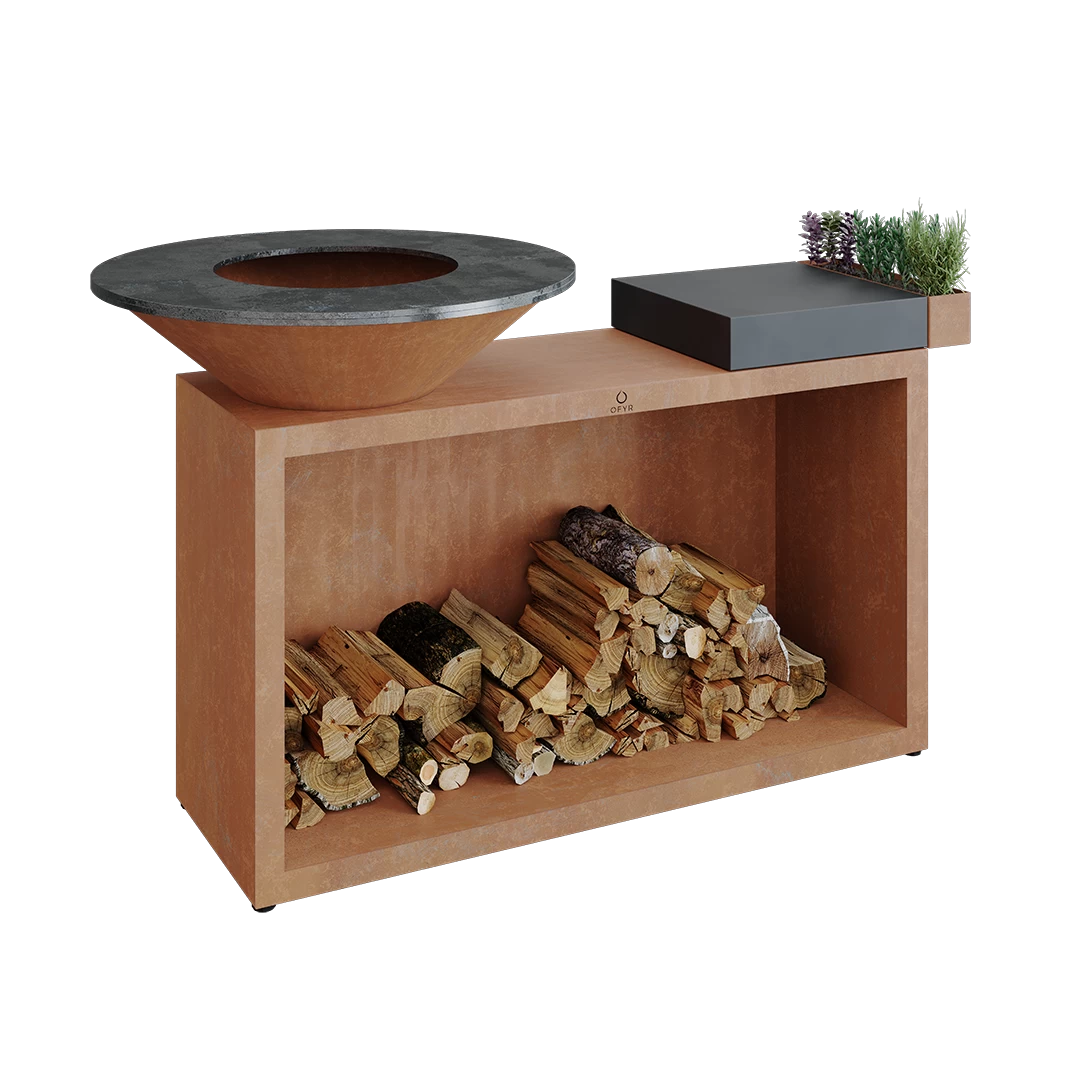 Ofyr Island Corten 85-100 Teakhout En Donker Grijs Keamiek 4 Ofyr Island Corten 85-100 Teakhout En Donker Grijs Keamiek - Afbeelding 4