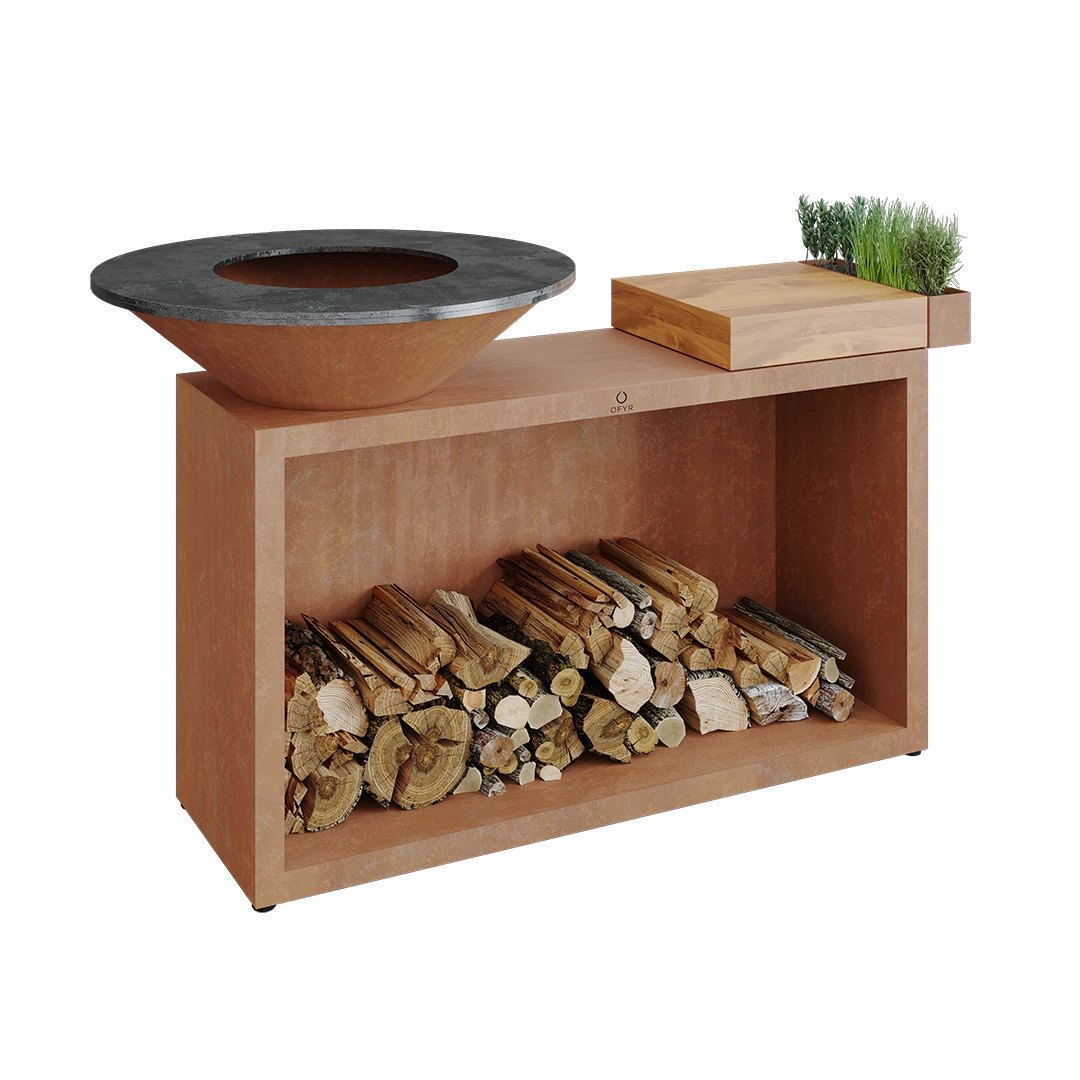 Ofyr Island Corten 85-100 Teakhout En Donker Grijs Keamiek 1 Ofyr Island Corten 85-100 Teakhout En Donker Grijs Keamiek