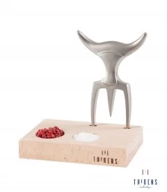 Tridens Brushed Fork In Pilo Mirror Beechwood Base